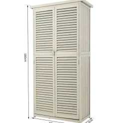 Outsunny Gartenschrank grau Kiefer B/H/L: ca. 46,5x160x87 cm