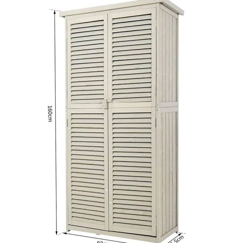 Outsunny Gartenschrank grau Kiefer B/H/L: ca. 46,5x160x87 cm