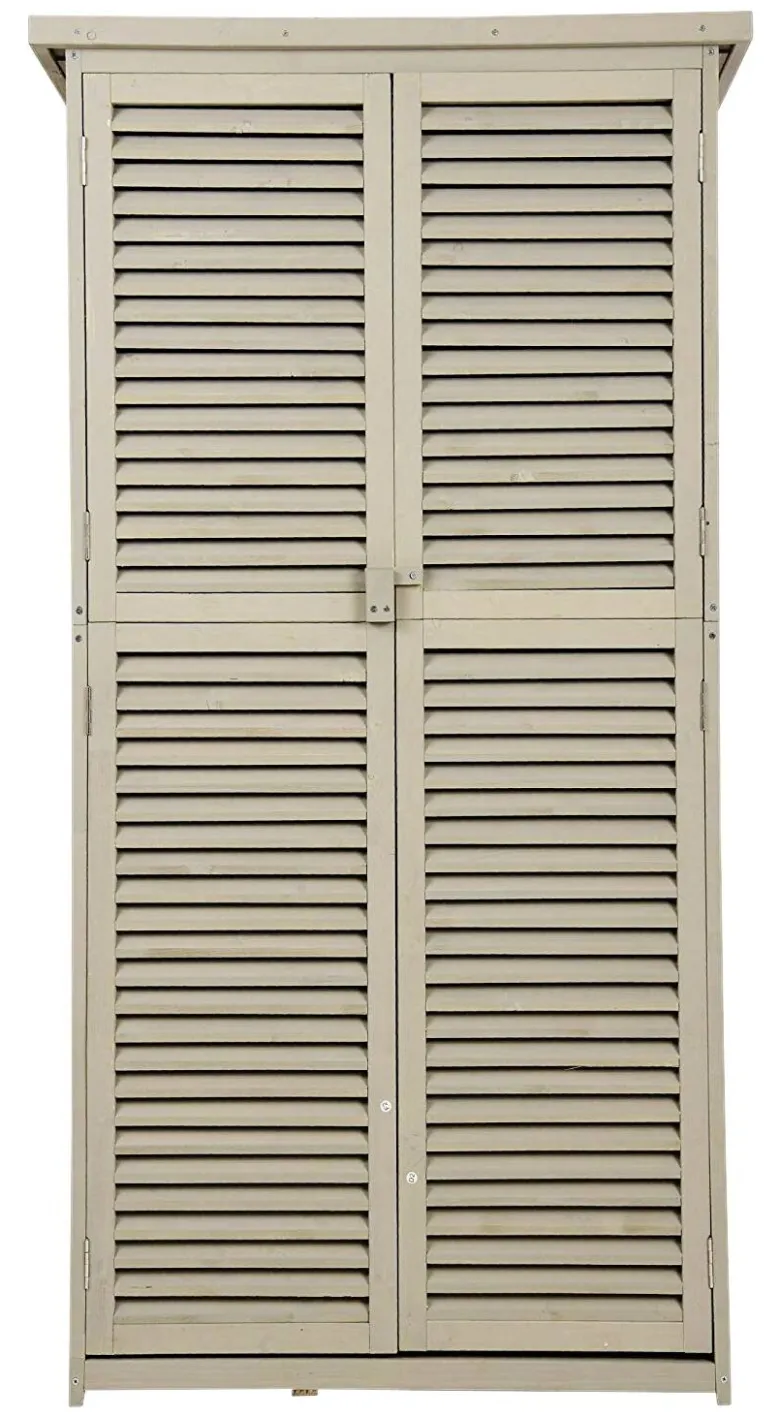 Outsunny Gartenschrank grau Kiefer B/H/L: ca. 46,5x160x87 cm