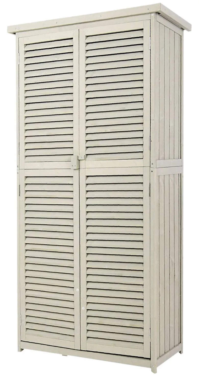 Outsunny Gartenschrank grau Kiefer B/H/L: ca. 46,5x160x87 cm