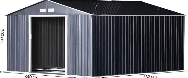 Outsunny Gartenschrank grau Stahl B/H/T: ca. 340x200x382 cm