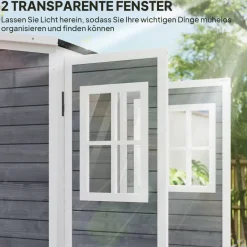Outsunny Gartenschrank hellgrau Holz B/H/L: ca. 69x192x91 cm