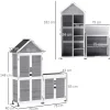 Outsunny Gartenschrank hellgrau Holz B/H/L: ca. 51x182x89 cm