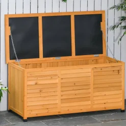 Outsunny Gartenschrank natur Holz B/H/L: ca. 56x60x127 cm