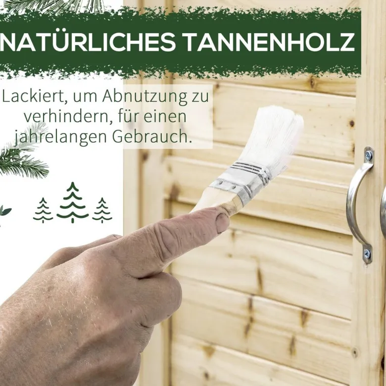 Outsunny Gartenschrank natur Holz B/H/T: ca. 83x92x40 cm