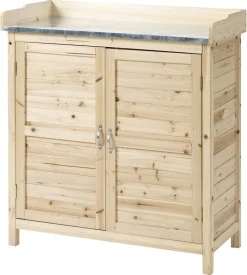 Outsunny Gartenschrank natur Holz B/H/T: ca. 83x92x40 cm