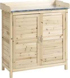 Outsunny Gartenschrank natur Holz B/H/T: ca. 83x92x40 cm