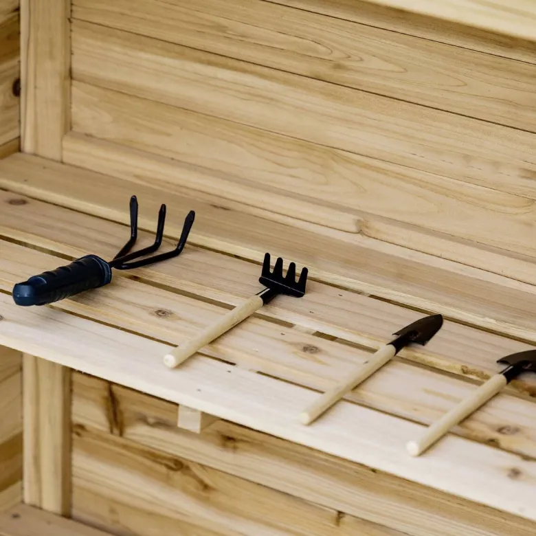 Outsunny Gartenschrank natur Holz B/H/T: ca. 83x92x40 cm
