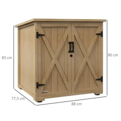Outsunny Gartenschrank natur Polypropylen B/H/L: ca. 88x77,5x90 cm