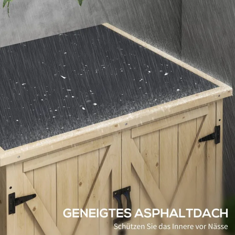 Outsunny Gartenschrank natur Polypropylen B/H/L: ca. 88x77,5x90 cm