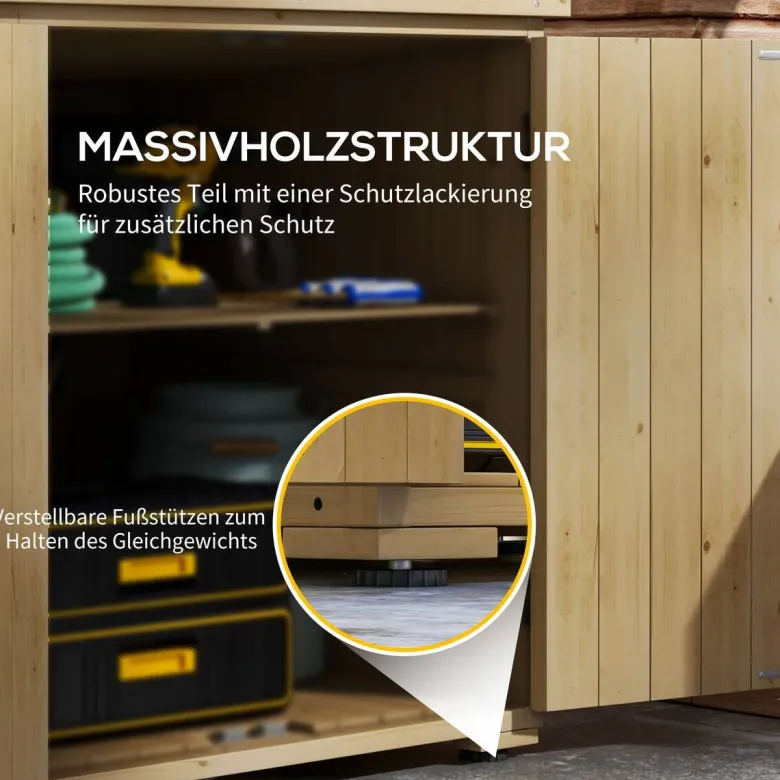 Outsunny Gartenschrank natur Polypropylen B/H/L: ca. 88x77,5x90 cm
