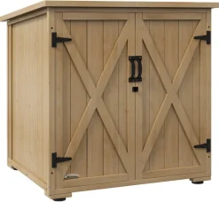 Outsunny Gartenschrank natur Polypropylen B/H/L: ca. 88x77,5x90 cm
