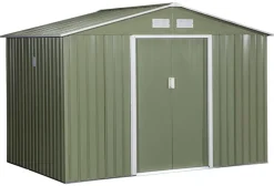 Outsunny Gartenschuppen grau Metall B/H/L: ca. 191x192x277 cm