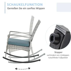 Outsunny Gartensessel grau Polyester B/H/L: ca. 88x66x98 cm