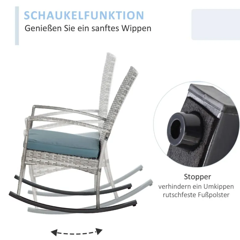 Outsunny Gartensessel grau Polyester B/H/L: ca. 88x66x98 cm