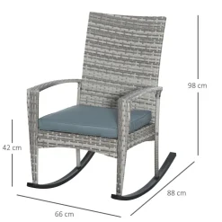 Outsunny Gartensessel grau Polyester B/H/L: ca. 88x66x98 cm