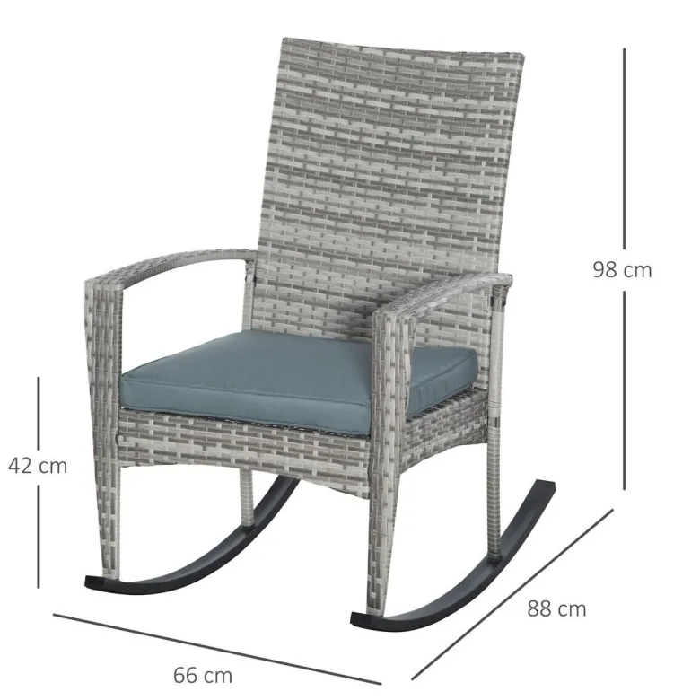 Outsunny Gartensessel grau Polyester B/H/L: ca. 88x66x98 cm