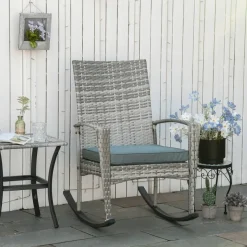 Outsunny Gartensessel grau Polyester B/H/L: ca. 88x66x98 cm