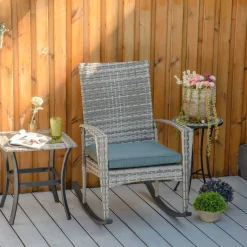 Outsunny Gartensessel grau Polyester B/H/L: ca. 88x66x98 cm