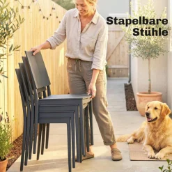 Outsunny Gartensitzgruppe dunkelgrau Kunststoff B/H/L: ca. 70,5x74,5x141,5 cm