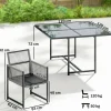 Outsunny Gartensitzgruppe hellgrau Glas B/H/L: ca. 120x72x120 cm