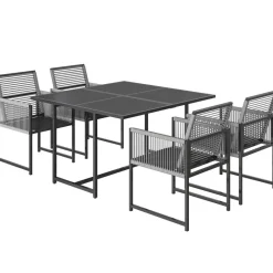 Outsunny Gartensitzgruppe hellgrau Glas B/H/L: ca. 120x72x120 cm