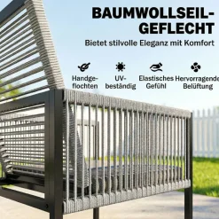 Outsunny Gartensitzgruppe hellgrau Glas B/H/L: ca. 120x72x120 cm
