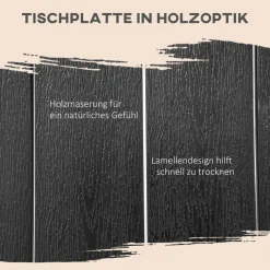 Outsunny Gartensitzgruppe schwarz Aluminium B/H/L: ca. 90x74x140 cm