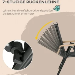 Outsunny Gartensitzgruppe schwarz Aluminium B/H/L: ca. 90x74x140 cm