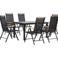 Outsunny Gartensitzgruppe schwarz Aluminium B/H/L: ca. 90x74x140 cm