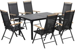 Outsunny Gartensitzgruppe schwarz Aluminium B/H/L: ca. 90x74x140 cm