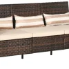 Outsunny Gartensofa braun Stahl B/H/L: ca. 68x78x173 cm