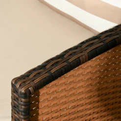 Outsunny Gartensofa braun Stahl B/H/L: ca. 68x78x173 cm