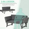 Outsunny Gartensofa grau Polyrattan B/H/L: ca. 63x129x67 cm