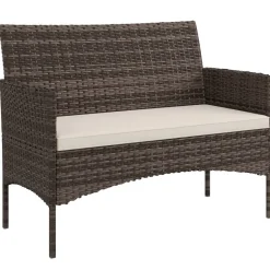 Outsunny Gartensofa khaki Rattan B/H/L: ca. 63x85x115 cm