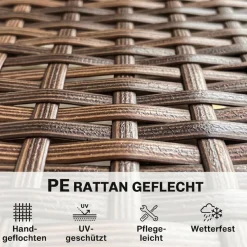 Outsunny Gartensofa khaki Rattan B/H/L: ca. 63x85x115 cm