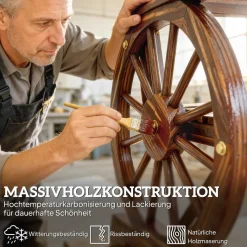 Outsunny Gartenstuhl anthrazit Holz B/H/L: ca. 55x90x66 cm