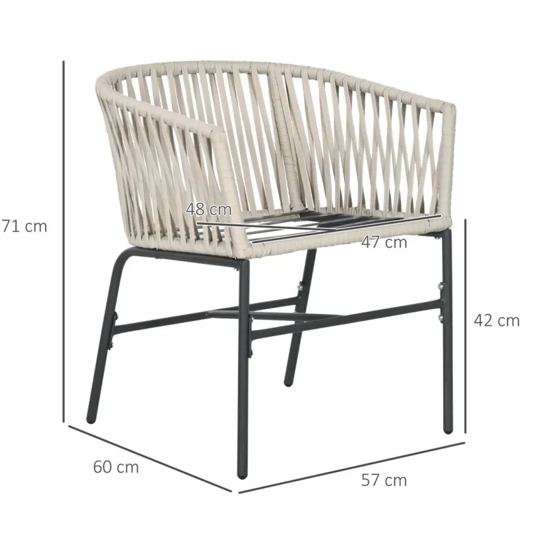 Outsunny Gartenstuhl grau Polyester B/H/L: ca. 60x57x71 cm