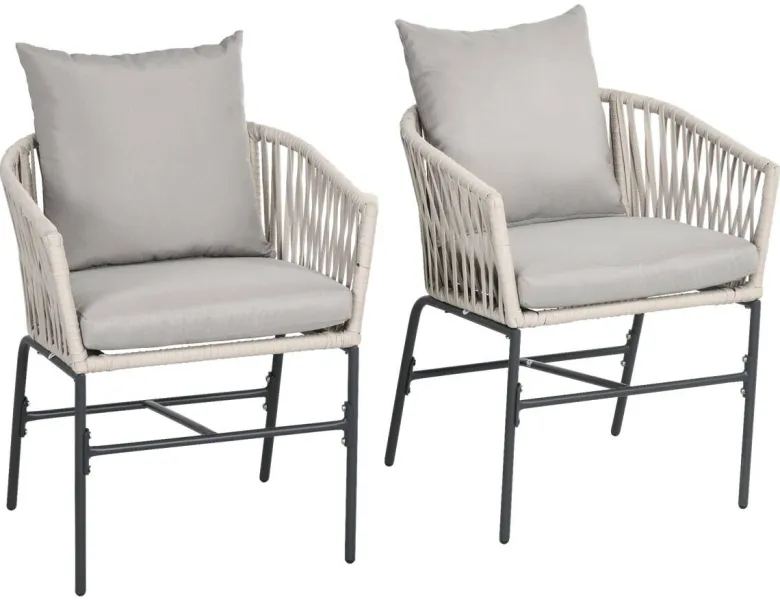 Outsunny Gartenstuhl grau Polyester B/H/L: ca. 60x57x71 cm