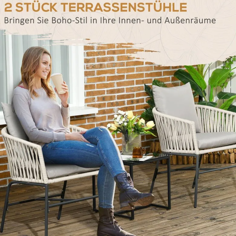 Outsunny Gartenstuhl grau Polyester B/H/L: ca. 60x57x71 cm