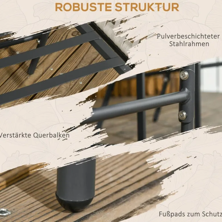 Outsunny Gartenstuhl grau Polyester B/H/L: ca. 60x57x71 cm