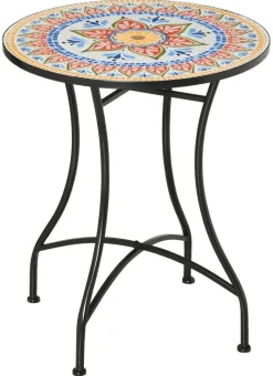 Outsunny Gartentisch bunt Keramik H/D: ca. 71x60 cm