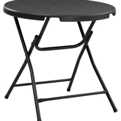 Outsunny Gartentisch dunkelgrau Polyethylen B/H/L: ca. 80x73x80 cm