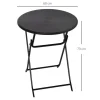 Outsunny Gartentisch dunkelgrau Stahl B/H/L: ca. 60x73x60 cm