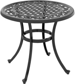 Outsunny Gartentisch schwarz Aluminium B/H/L: ca. 60x60x53 cm