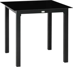 Outsunny Gartentisch schwarz Aluminium B/H/L: ca. 80x80x74 cm