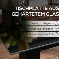 Outsunny Gartentisch schwarz Aluminium B/H/L: ca. 80x80x74 cm