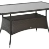 Outsunny Gartentisch schwarz Metall B/H/L: ca. 85x74x150 cm