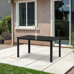 Outsunny Gartentisch schwarz Aluminium B/H/L: ca. 90x74x150 cm