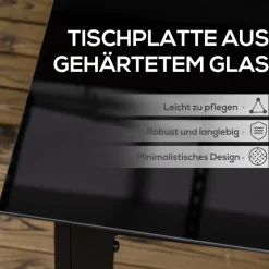 Outsunny Gartentisch schwarz Aluminium B/H/L: ca. 90x74x150 cm